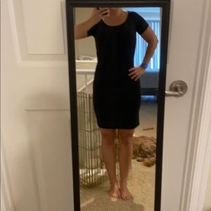 Sleek black cotton bodycon dress size S
